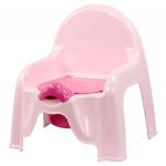 Акция5% Горшок-стульчик детский пластмассовый 1л, 30х30х34,5 см, розовый (Россия)