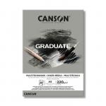 Альбом CANSON Graduate Mix Media, А5, 30 листов, на склейке, серый, 200 г/м2