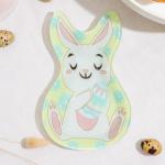 Блюдо стеклянное сервировочное Доляна «Пасхальный кролик», 20_13,5 см