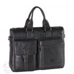 Портфель мужской кожаный 0065 black Zinixs