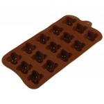 Форма силиконовая для шоколада (льда, мармелада) "Плетенка - 15 штук" 19,5х10 см h1,5 см, цвет - шоколадный (Китай)