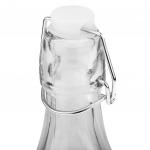 Бутылка стеклянная бугельная крышка "Акварель-Лилия" 1л д8,3см h30,5см, форма круглая, д/горла 2см, д/основания 6,8см (Китай)
