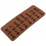 Форма силиконовая для шоколада (льда, мармелада) "Шахматы - 16 штук" 20,5х8,5 см h1 см, цвет - шоколадный (Китай)