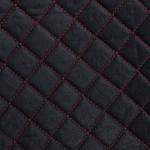 Накидка на сиденье "Алькантара" 140 х 52 см, черная с красной строчкой