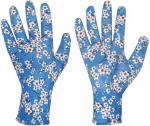 Перчатки садовые с покрытием голубые 7 размер