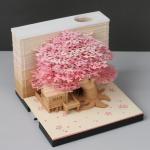 3D блок для заметок, Домик с деревом, 260 листов, высота-6см, ширина-9см