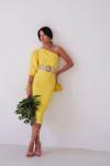 Асимметричное платье лимонное