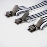 Подтяжки взрослые, ширина 2.5 см, цвет белый/чёрный