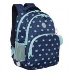 Рюкзак школьный, 40 х 27 х 20 см, Grizzly 360, эргономичная спинка, отделение для ноутбука, синий/зелёный RG-360-5_1