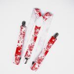 Подтяжки взрослые, ширина 2.5 см, цвет белый/красный
