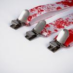 Подтяжки взрослые, ширина 2.5 см, цвет белый/красный