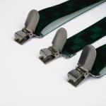 Подтяжки взрослые, ширина 2.5 см, цвет зелёный/коричневый