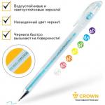 Набор гелевых ручек 0.8 мм, 7 цветов, Crown Hi-Jell Pastel, блистер