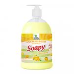 Крем-мыло жидкое Clean&Green Soapy бисквит увлажняющее с дозатором, 1 л