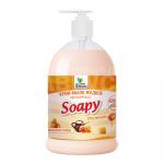 Крем-мыло жидкое Clean&Green Soapy молоко и мёд увлажняющее с дозатором, 1 л