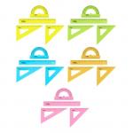 Набор чертежный Стамм малый (линейка 16 см, 2 треугольника, транспортир), прозрачный, неоновые цвета, европодвес, МИКС
