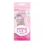 Станок для бритья Dorco Eve3 Simple одноразовые, c 3 лезвиями, плавающая головка, женские, 4 шт