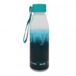 Бутылка для воды Е-1015 с ремешком, пластик, голубой, 550 мл