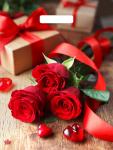 Пакет (выруб.ручка) «Три красные розы» (31х40х60мк) глянец, Т, 50шт