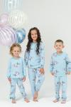 Детская пижама с брюками Степашка с начесом Голубой