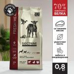 Корм для взрослых собак средних и крупных пород с индейкой, говядиной и уткой со свежим мясом DOCTRINE FRESH MEAT, 800 г