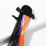 Цветная прядь для волос на заколке «Котик-приведение», длина 40 см