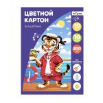 Картон цветной А4 10 листов, 10 цветов "Волшебный" мелованный, одностороний, 200г/м? Calligrata, в папке