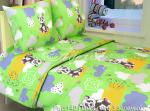 Комплект постельного белья  бязь "Панда" (зелен) 107*140