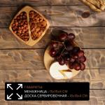 Менажница глубокая 2 секции + сервировочная доска на ножках Adelica, 15*15*4 см, 18*18*4 см, берёза, в подарок масло для пропитки 100 мл