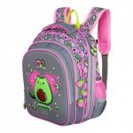 Рюкзак школьный 40 х 33 х 15 см, эргономичная спинка, Across 410, серый/розовый ACR23-410-1