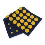 Ипликатор-коврик, основа спанбонд, 40 модулей, 14 * 32 см, цвет тёмно-синий/жёлтый