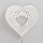 Ветряной колокольчик металл 3D "Ажурное сердце" с бусиной 13,5х13,5х31 см