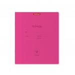 Тетрадь школьная ученическая ErichKrause® Классика Neon розовая, 12 листов, линейка  (в плёнке по 10 штук)