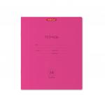 Тетрадь школьная ученическая ErichKrause® Классика Neon розовая, 24 листа, линейка  (в плёнке по 10 штук)