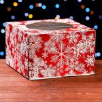 Кондитерская упаковка с окном «Снежинки», 30 х 30 х 19 см