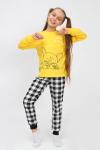 Детская пижама с брюками 92221 детская Желтый/черная клетка