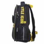 Рюкзак каркасный 38 х 29 х 17 см, Hatber Ergonomic light "Мягкий и пушистый" чёрный/жёлтый NRk_85002