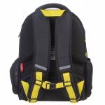 Рюкзак каркасный 38 х 29 х 17 см, Hatber Ergonomic light "Мягкий и пушистый" чёрный/жёлтый NRk_85002