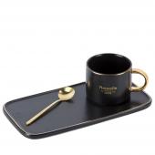 Чашка с блюдцем и ложкой Coffee set 200 мл  1060063