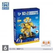 Конструктор на радиоуправлении ZHEGAO Sci-Fi Robots (свет) 513 дет. (QL1216)