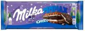 Шоколад молочный MILKA Oreo с ванильной начинкой и печеньем, 300 гр