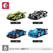 Конструктор SEMBO Techinque: Sport Car Mini (1:24) 4в1 4шт в уп. [цена за шт.] 880 дет. в наборе (