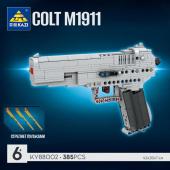 Конструктор KAZI Пистолет Colt M1911 (стреляет пульками) 385 дет. (KY88002)