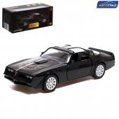 Машина металлическая pontiac firebird, 1:32, открываются двери, инерция, цвет чёрный Автоград