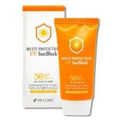 3W CLINIC MULTI PROTECTION UV Солнцезащитный крем для лица с коллагеном SPF50+PA+++, 70мл