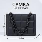 Сумка женская из искусственной кожи с цепью, 14?20 см, цвет чёрный NAZAMOK