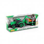 Трактор "Прогресс" лесовоз инерционный (зелёный) (в коробке)