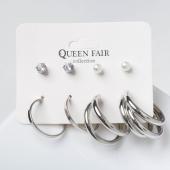 Серьги набор 4 пары Queen fair