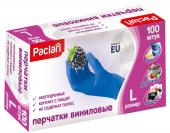 *PACLAN ПЕРЧАТКИ ВИНИЛОВЫЕ 100ШТ., L (blue)