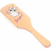 Расческа массажная детская "Baby brush" Котенок, цвет корич, 22*6,5см